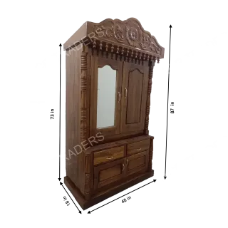 Teak Wardrobe with Handcrafted Flowers
