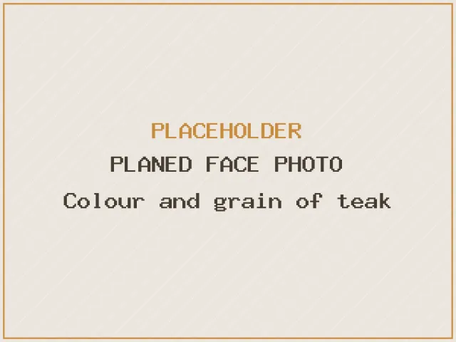 Planed face of a teak plank showing colour and grain