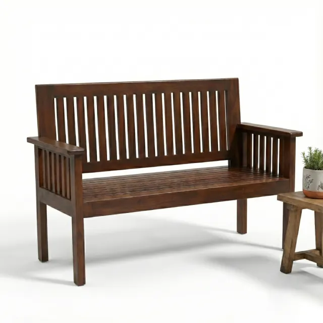 Classic Teak Wood 3 Seater Sofa