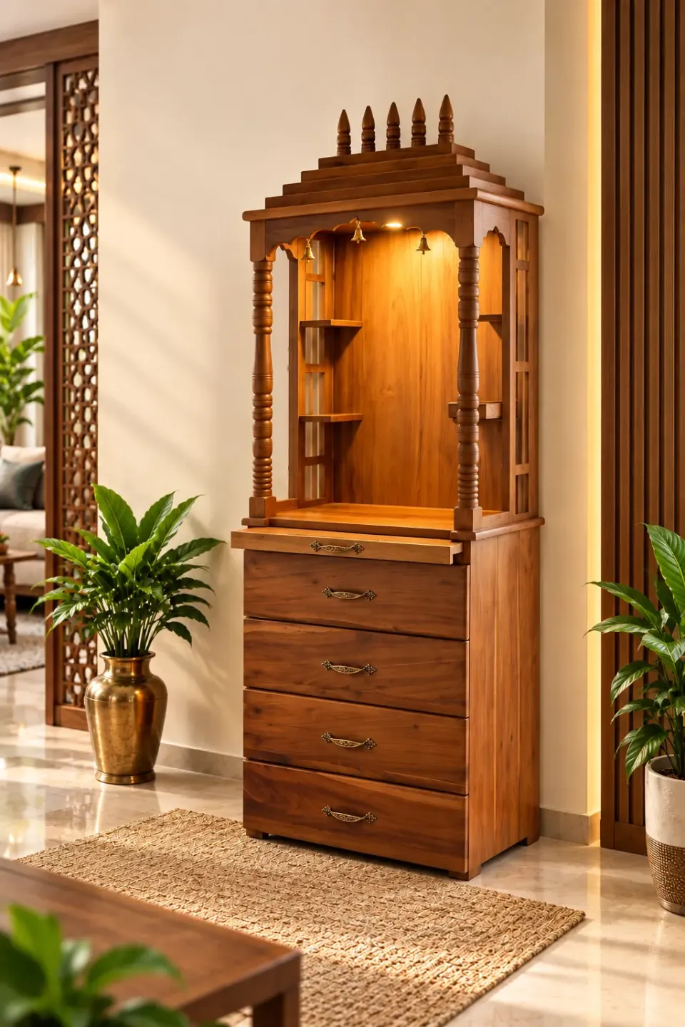 Which wood is best for a pooja mandir?