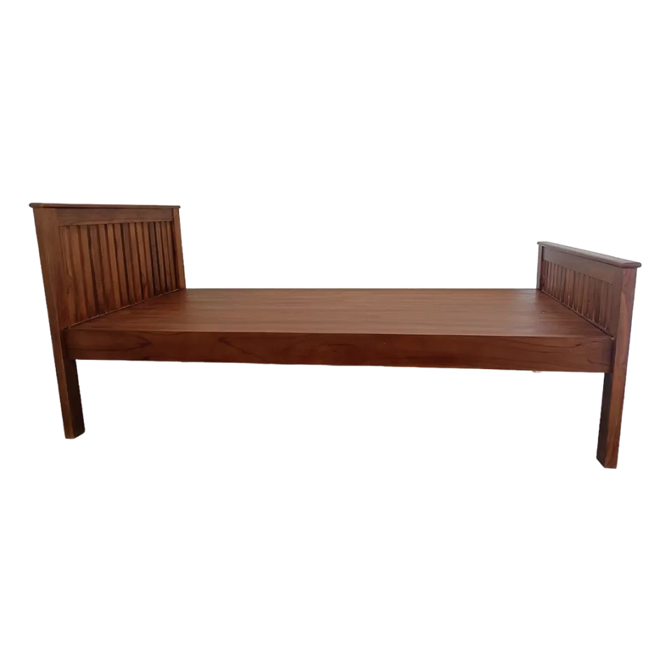 Prison Teak Wood Single Bed