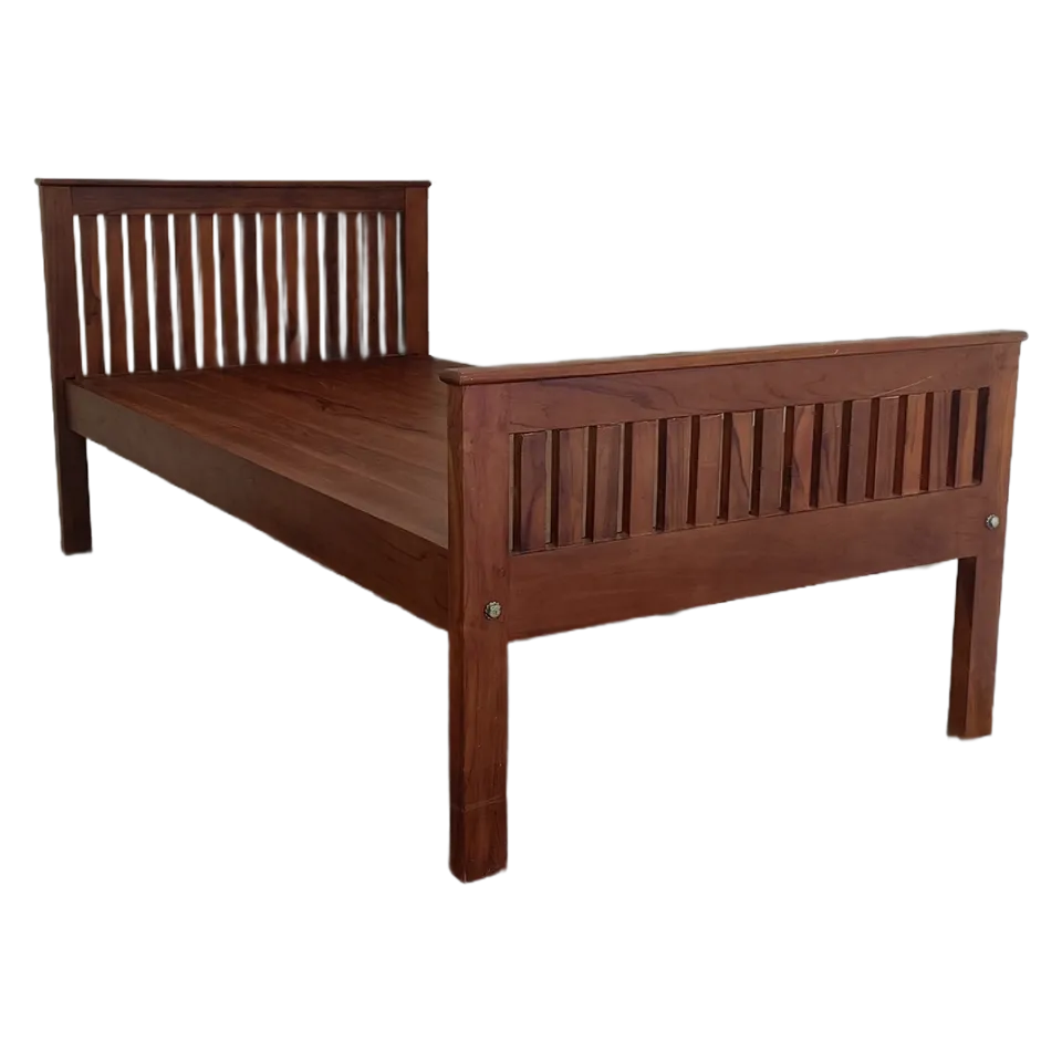 Prison Teak Wood Single Bed