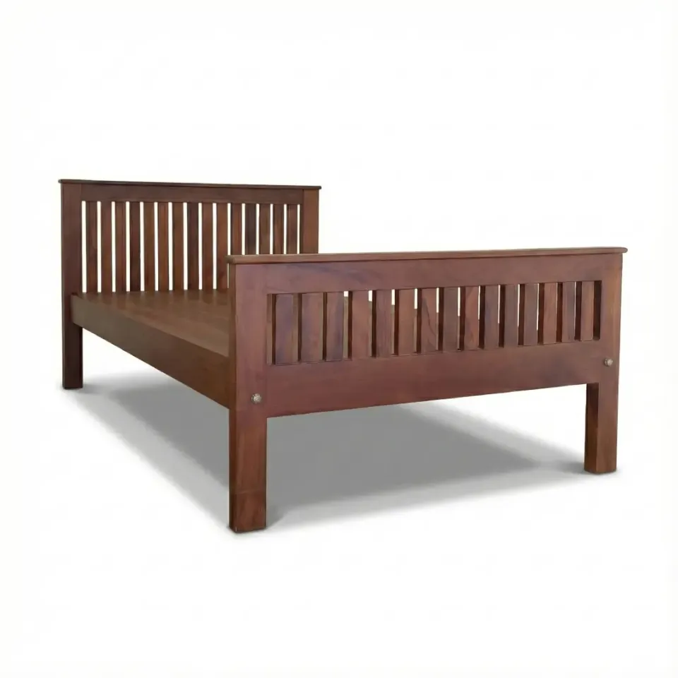 Prison Teak Wood Single Bed