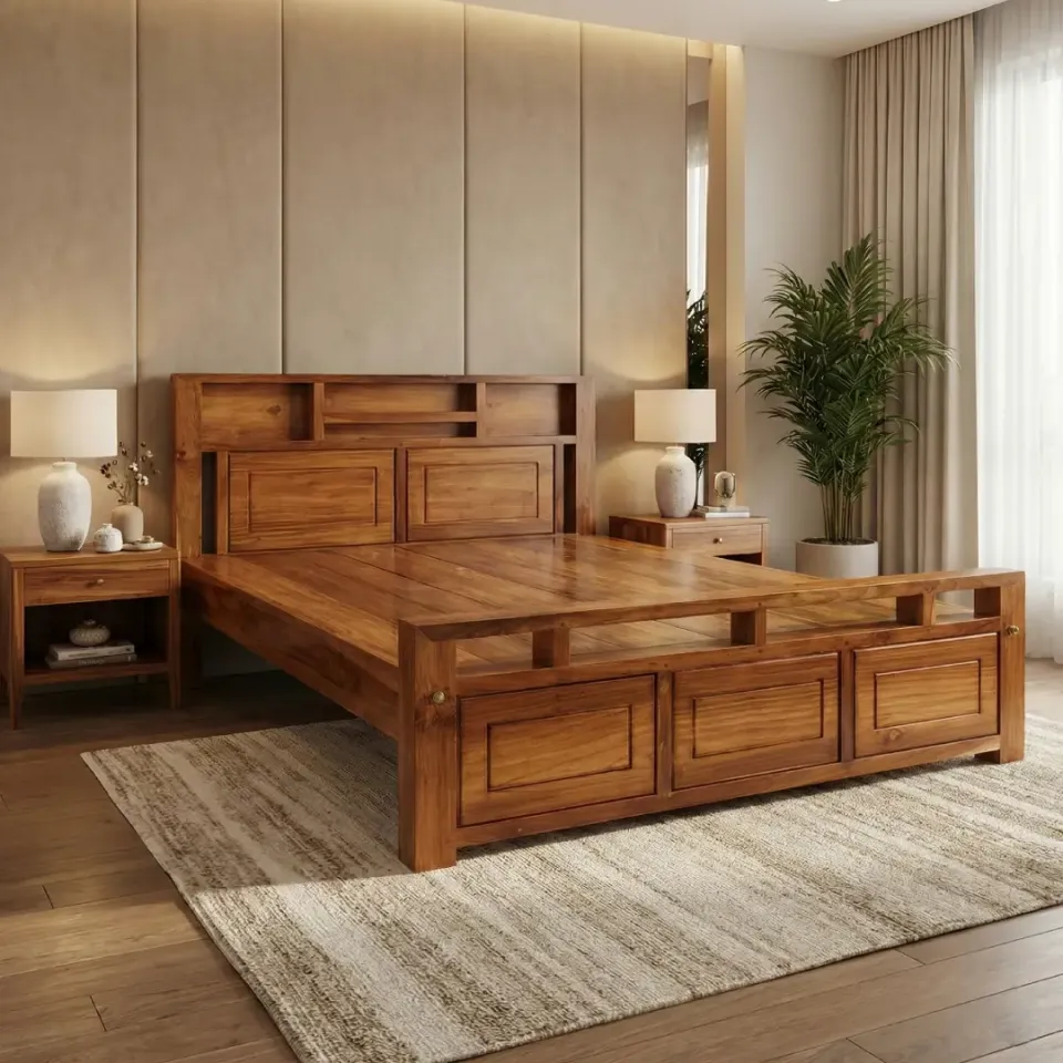Regal King Size Teak Wood Bed