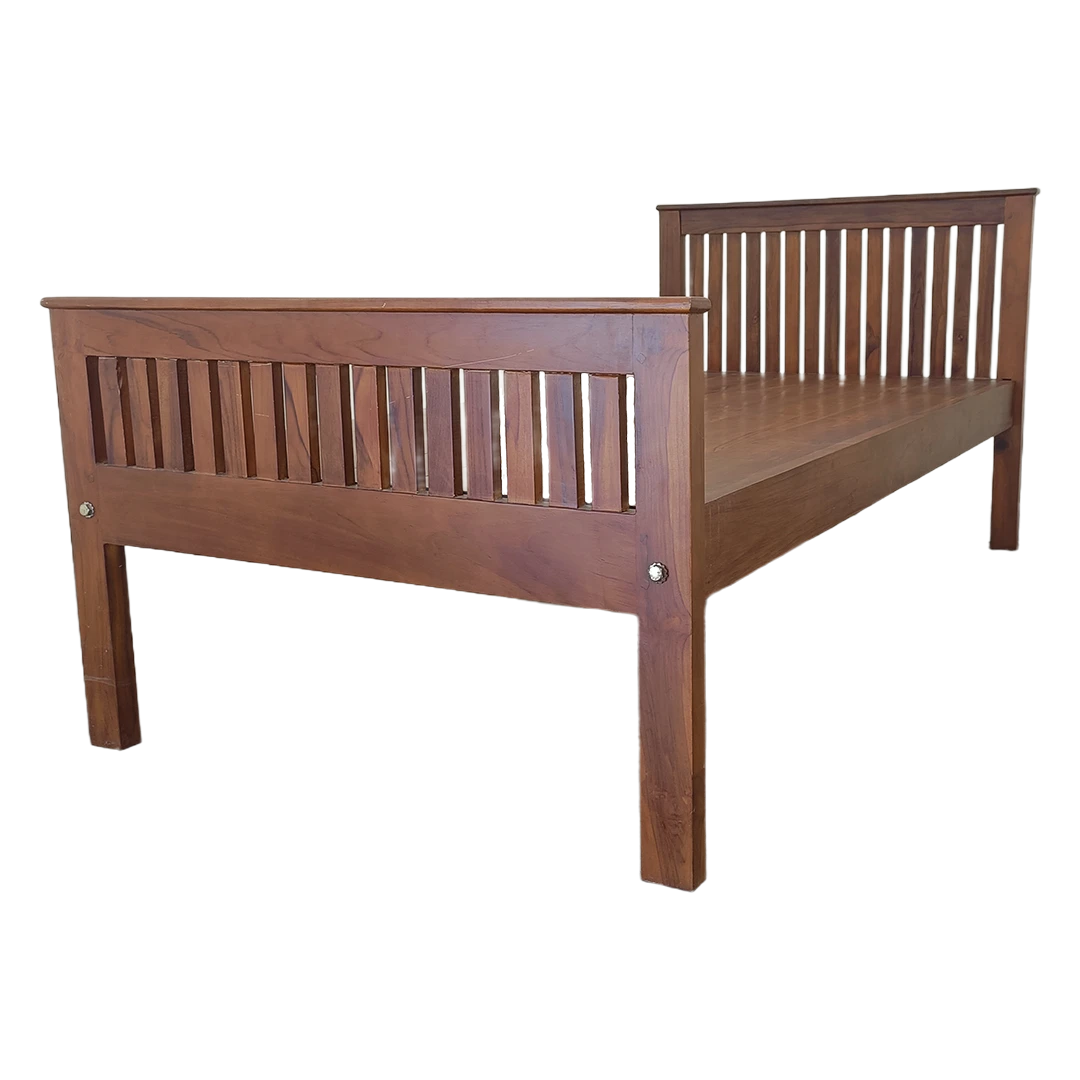 Prison Teak Wood Single Bed