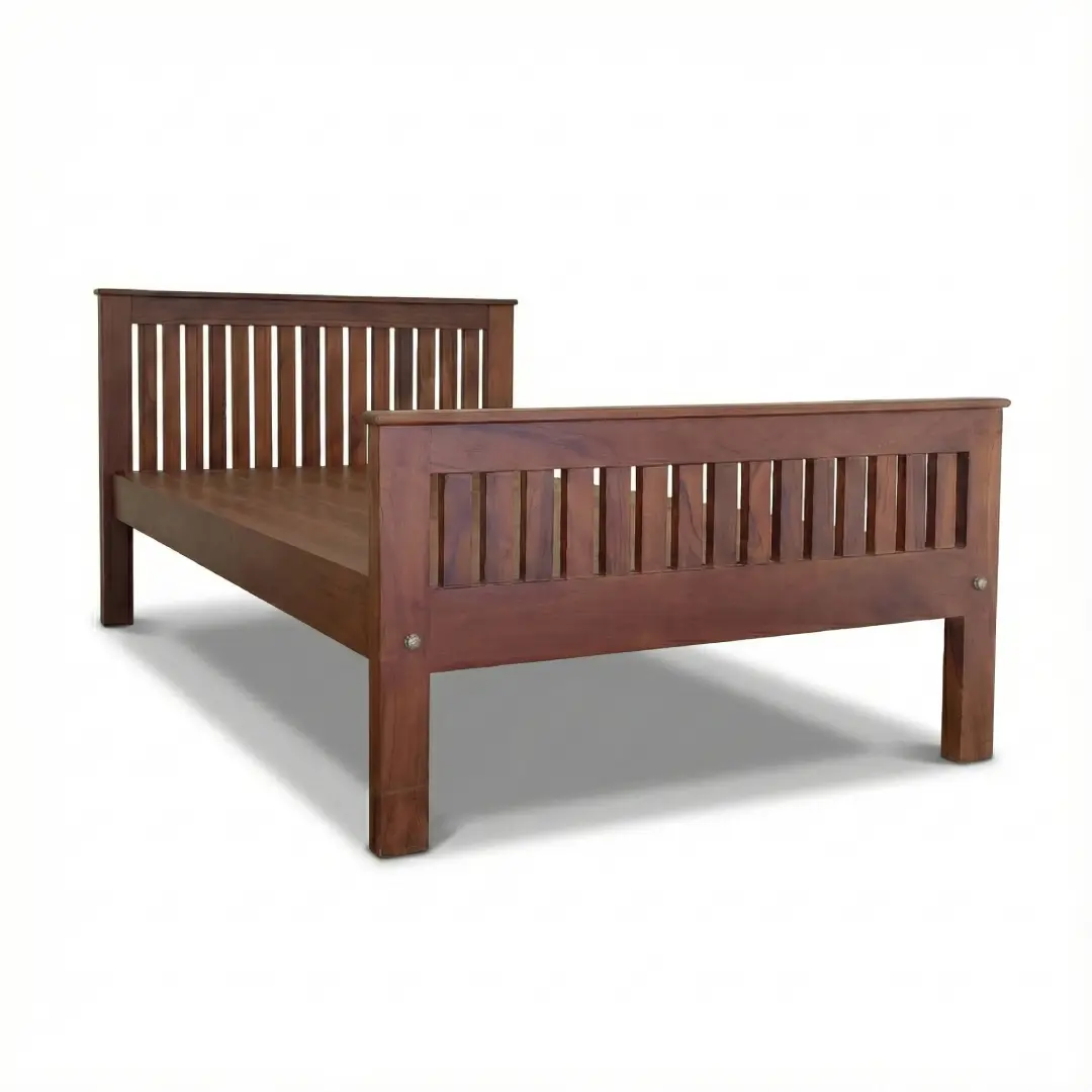 Prison Teak Wood Single Bed