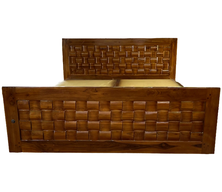 Bamboo Teak Wood King Size Bed with Storage