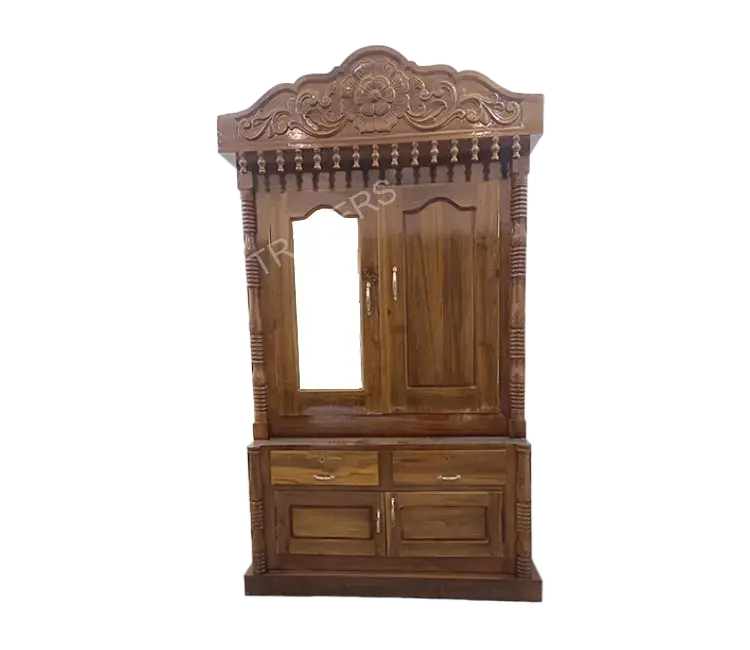 Teak Wardrobe with Handcrafted Flowers