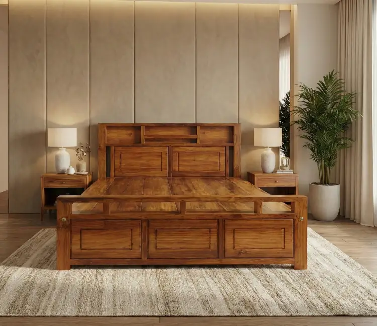 Regal King Size Teak Wood Bed